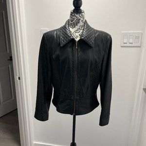 Black Danier Leather Jacket Size L